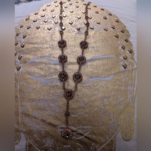 Gold plated necklace with tourmaline stones - Picture 4 of 5